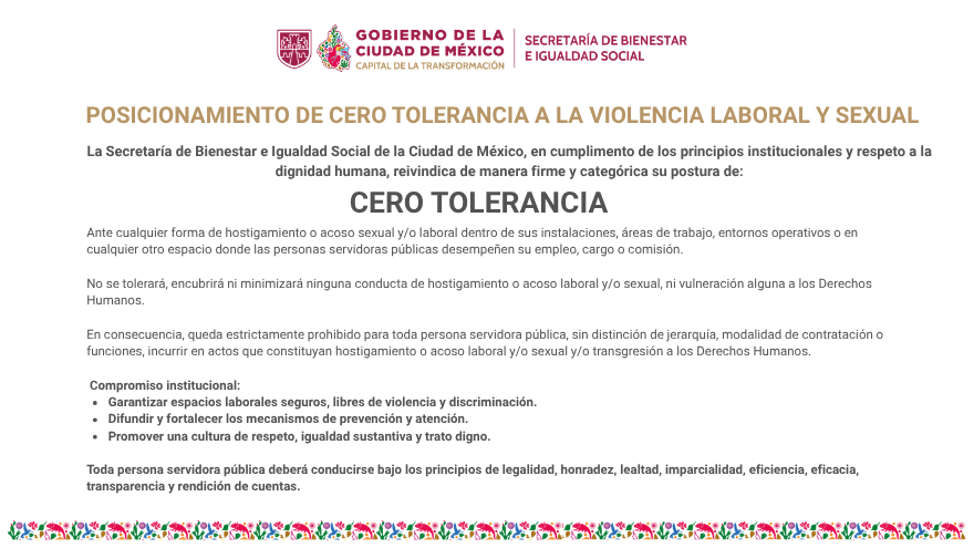 POSICIONAMIENTO DE CERO TOLERANCIA